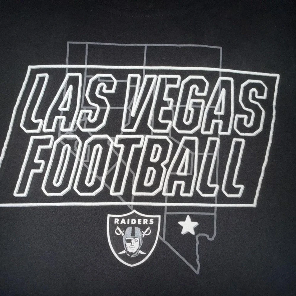 NFL Team Apparel‎ Las Vegas Raiders T-Shirt Mens L Black Excellent Graphic Tee